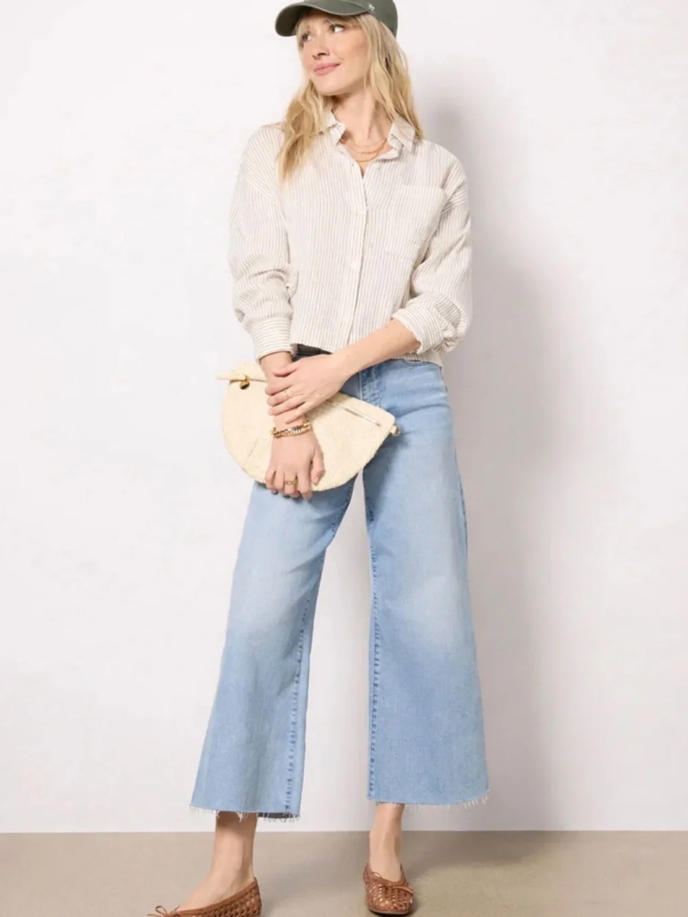 Z Supply Del Mar Striped Cream Shirt - Picture 3 of 9